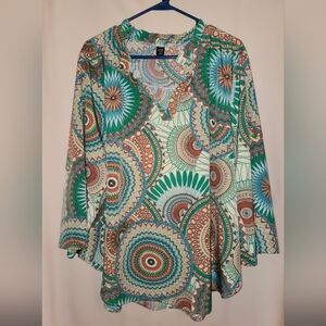 Bohemian Style Multi colored Plus size Blouse